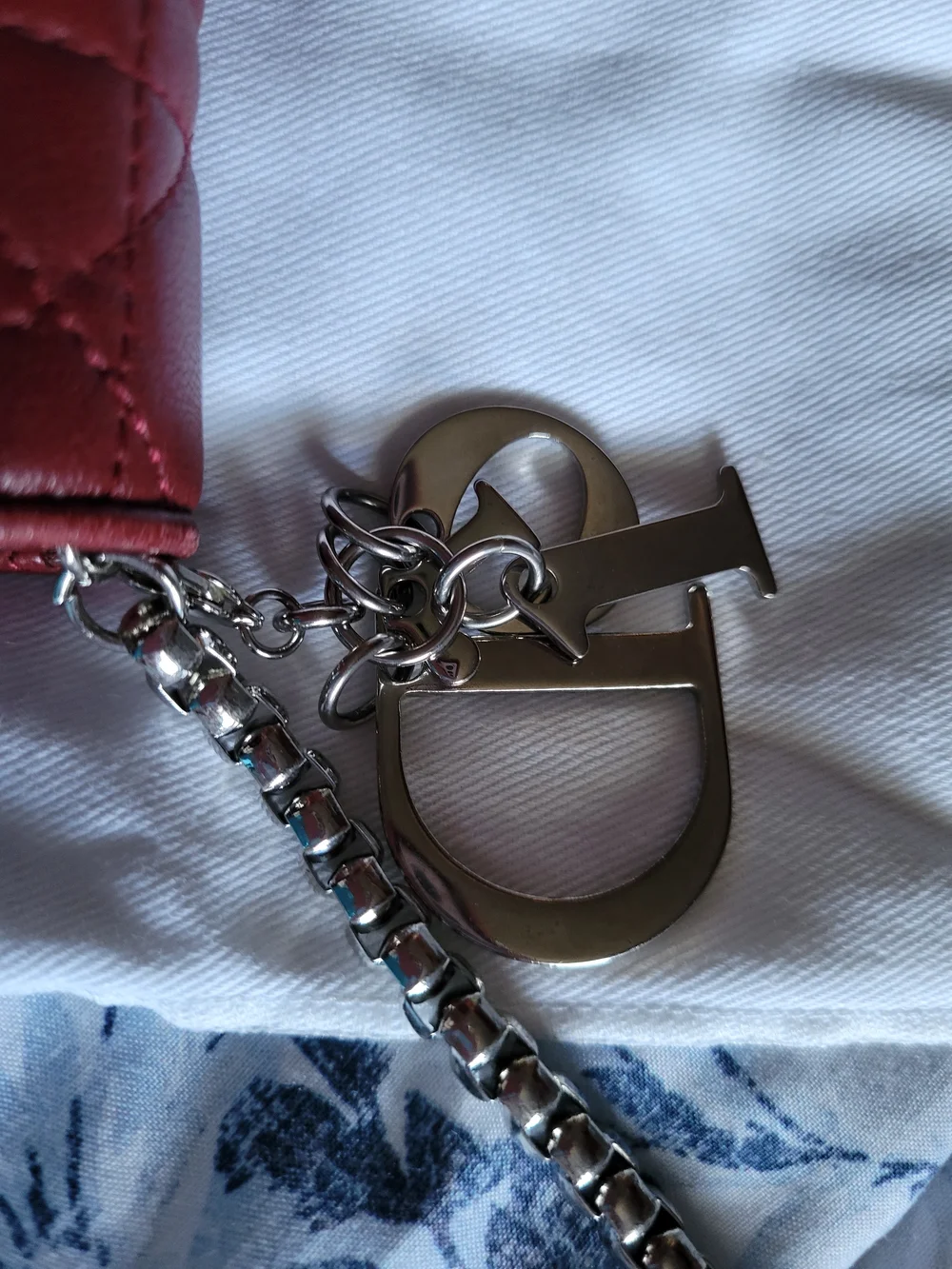 Red Dior Cannage Quilting W/ Refined Leather W/Orginal Box & Dust Bag
